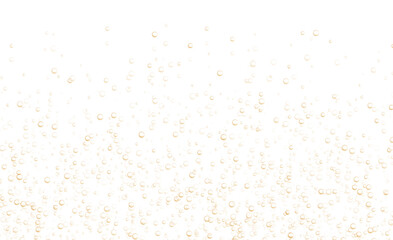Wall Mural - Underwater fizzing bubbles, soda or champagne carbonated drink, orange sparkling water. Effervescent drink. Aquarium, sea, ocean bubbles vector illustration.