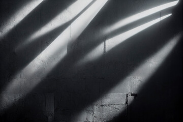 Sticker - Gray brick wall plastered with white rays of sunshine