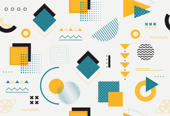 Wall Mural - geometric abstract seamless pattern. minimalistic style and bright patterns. repeating design elemen