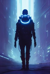 Sci-fi fantasy futuristic background art scifi artwork tech technology portrait character digital illustration art wallpaper future concept dystopia cyberpunk 