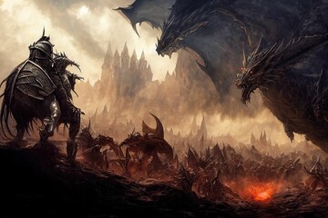 fantasy battle war illustration art digital artwork dark sci-fi epic scifi orcs elves army soldiers 
