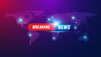 Wall Mural - abstract, breaking news, concept, background, urgent news coverage, latest news on a blue background