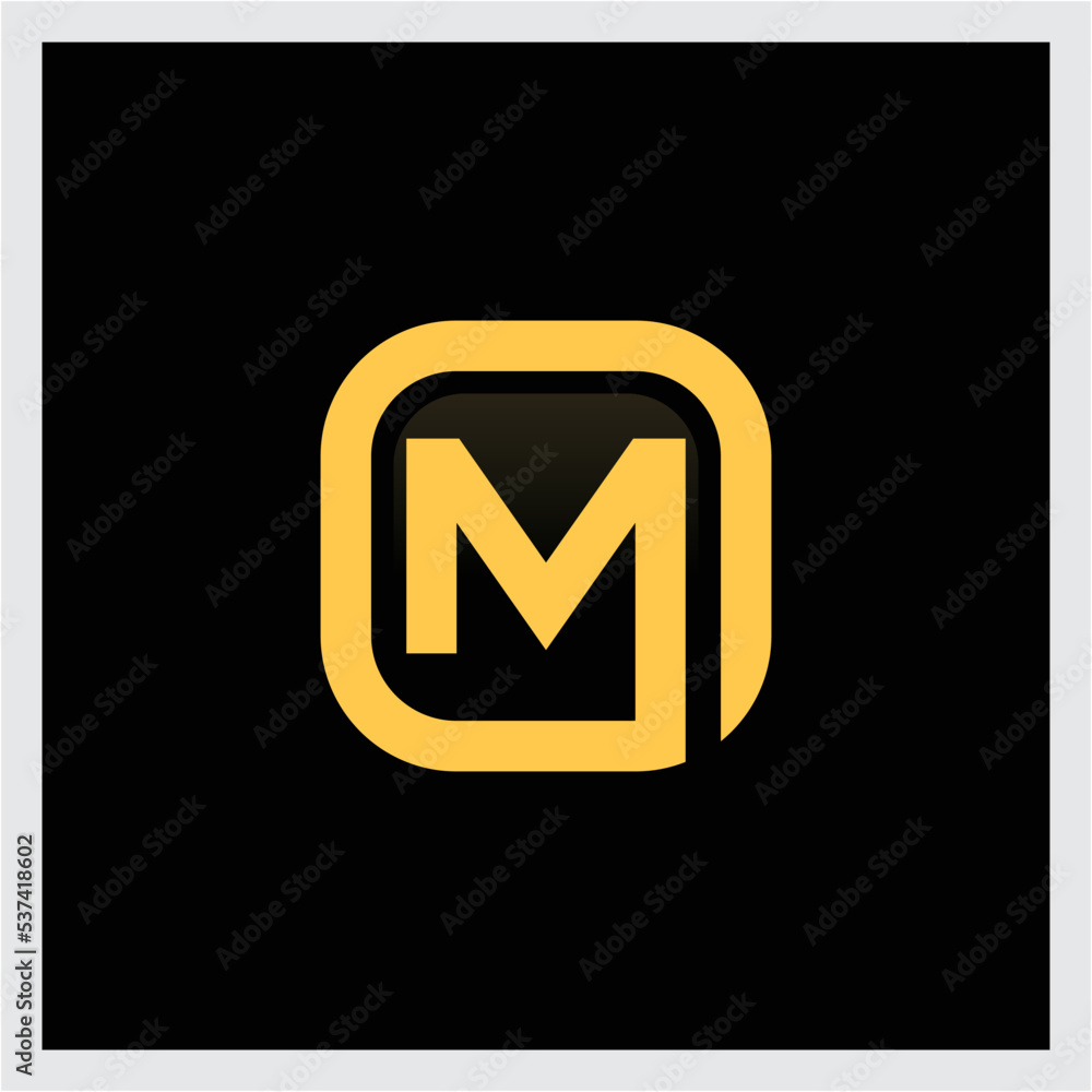 rounded rectangle letter m logo vector illustration Stock Vector ...