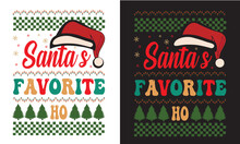 Santa’s Favorite Ho T-Shirt Design - PNG
