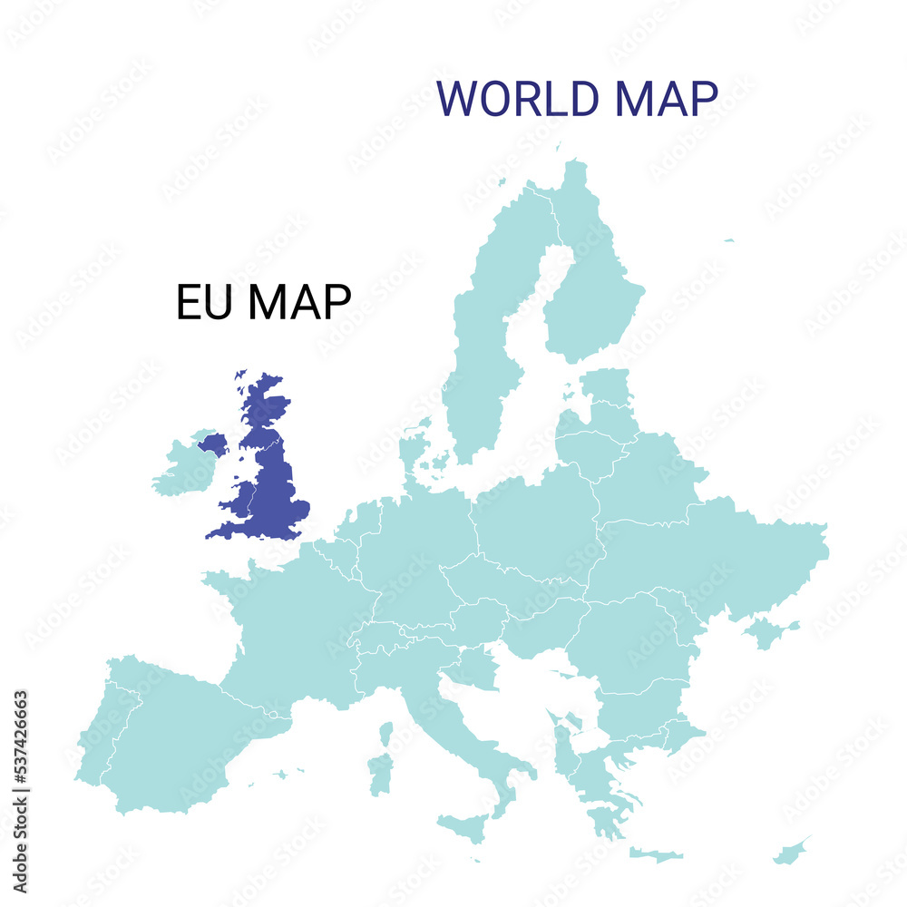 This image consists the world map. It also shows EU map in the world