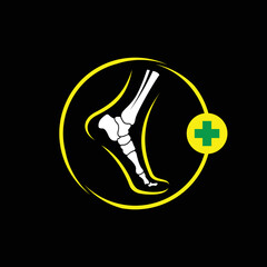 Sticker - Ankle care logo with health symbol