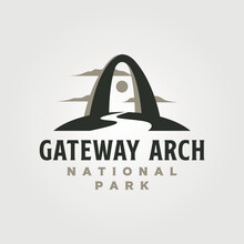 Gateway Arch Logo Vector Illustration Design, Us National Park Logo Design