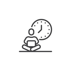 Working hours line icon