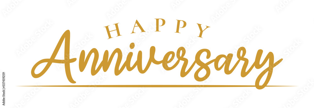 isolated calligraphy of happy anniversary. Birthday or wedding ...