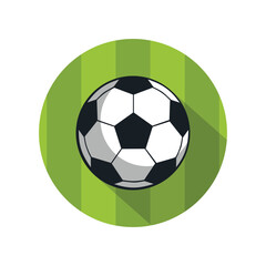 Wall Mural - Soccer ball on the field, round color icon, vector illustration