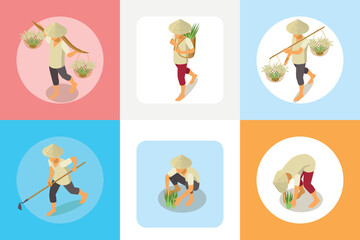 Poster - Rice Workers Round Compositions