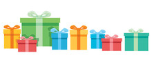 Colorful Gift Boxes With A Bow Illustration