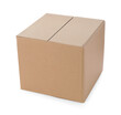 © New Africa - One closed cardboard box on white background