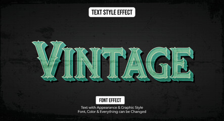 Wall Mural - retro vintage text effect, Editable text effect