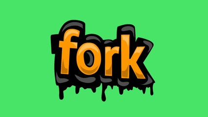 Canvas Print - Green screen animation video written FORK