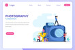 Photo competition illustration vector landing page. Photography Competition