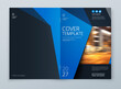 © great_bergens - Brochure template layout design. Corporate business annual report, catalog, magazine mockup. Layout with modern blue elements and urban style photo. Creative poster, booklet, flyer or banner concept