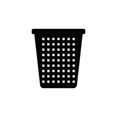 Wall Mural - Laundry basket icon in black flat glyph, filled style isolated on white background