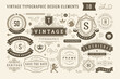 © provectors - Vintage typographic design elements set vector illustration.