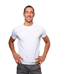 Wall Mural - Happy young man posing against background