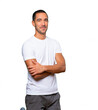 © agongallud - Serious young man looking up gesture