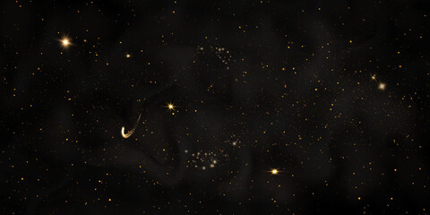 Wall Mural - stars and stardust in an infinite universe. a twinkling star on a background of dark space. vector