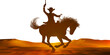 © Christos Georghiou - Cowboy Riding Horse Silhouette Sunset Background