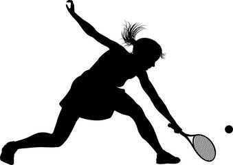 Wall Mural - Tennis Silhouette Sport Player Woman