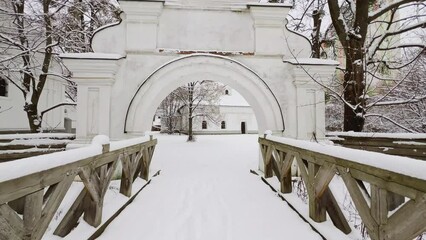 Wall Mural - Sotnyk's Estate in winter, Mamajeva Sloboda Cossack Village, Kyiv, Ukraine