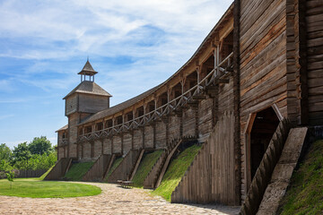 Wall Mural - Reconstruction of historic wooden fortress in Baturyn, Chernihiv region, Ukraine