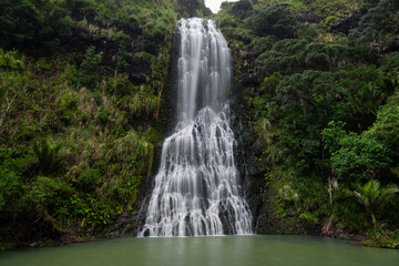 Canvas Print - Multi-tiered falls of Karekare falls, Auckland, New Zealand.
