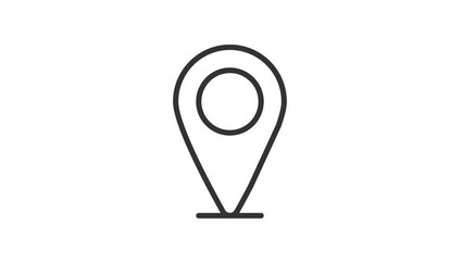 Sticker - Animated location pin linear icon. Travel destination point. Map marker. Route direction. Seamless loop HD video with alpha channel on transparent background. Outline motion graphic animation