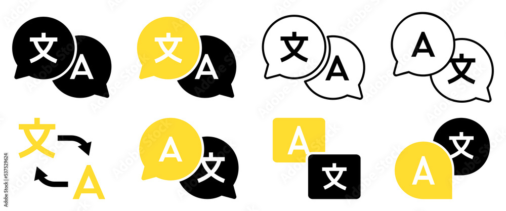 Language translation or translate service icons. Design for web and ...