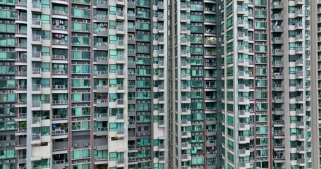 Poster - Apartment building facade of Hong Kong