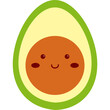 Avocado character. Happy fruit icon.