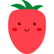 Strawberry character. Happy fruit icon.