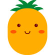 Pineapple character. Happy fruit icon.