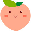 Peach character. Happy fruit icon.