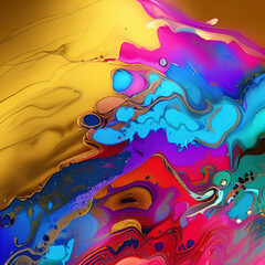 Poster - Abstract luxury fluid art. Digital painting. Acrylic art and ink in water imitation. Fashion trendy abstract background. Rich art texture. Marble.