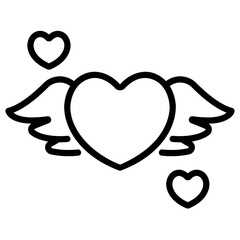 Wall Mural - love wing icon