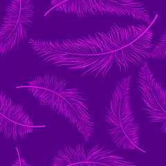  Bird Feather Hand Drawn Seamless Pattern Background Illustration