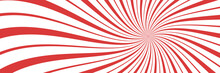 Vector Christmas Background. Candy Cane, Lollipop Pattern. Long Horizontal Banner.