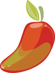 Poster - Mango icon. Cartoon sweet fruit. Vegan food