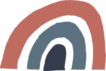 Leinwandbilder - Abstract boho shape in rough outline hand drawn illustration for design element.