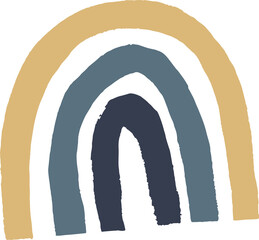 Leinwandbilder - Abstract boho shape in rough outline hand drawn illustration for design element.