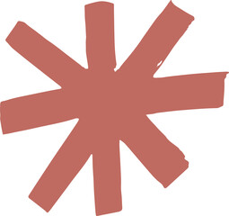 Leinwandbilder - Boho star shape in rough outline hand drawn illustration for design element.