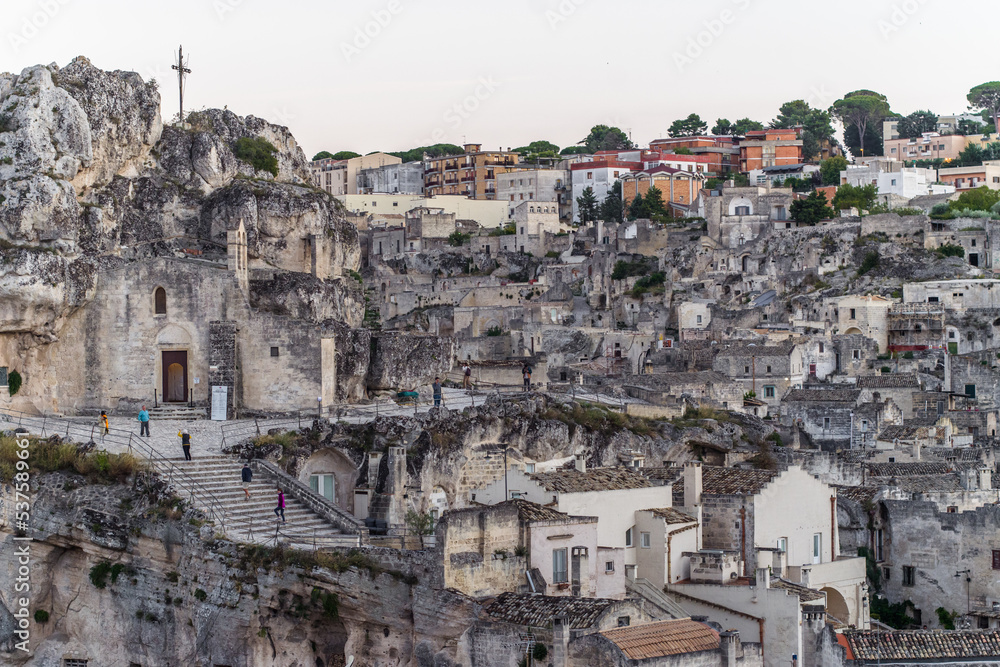 Foto de Stock old stone houses and churches on the ravine slopes in the ...