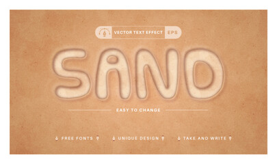 Wall Mural - Sand Beach - Editable Text Effect, Font Style