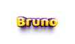 names of boys English helium balloon shiny celebration sticker 3d inflated Bruno