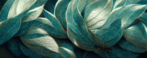 Wall Mural - abstract quartzite stone organic nature leaves wallpaper background. 3d render illustration.